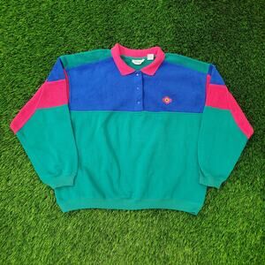 Vintage 90s MOD Fleece Sweatshirt Womens Large 23x22 Baggy Boxy